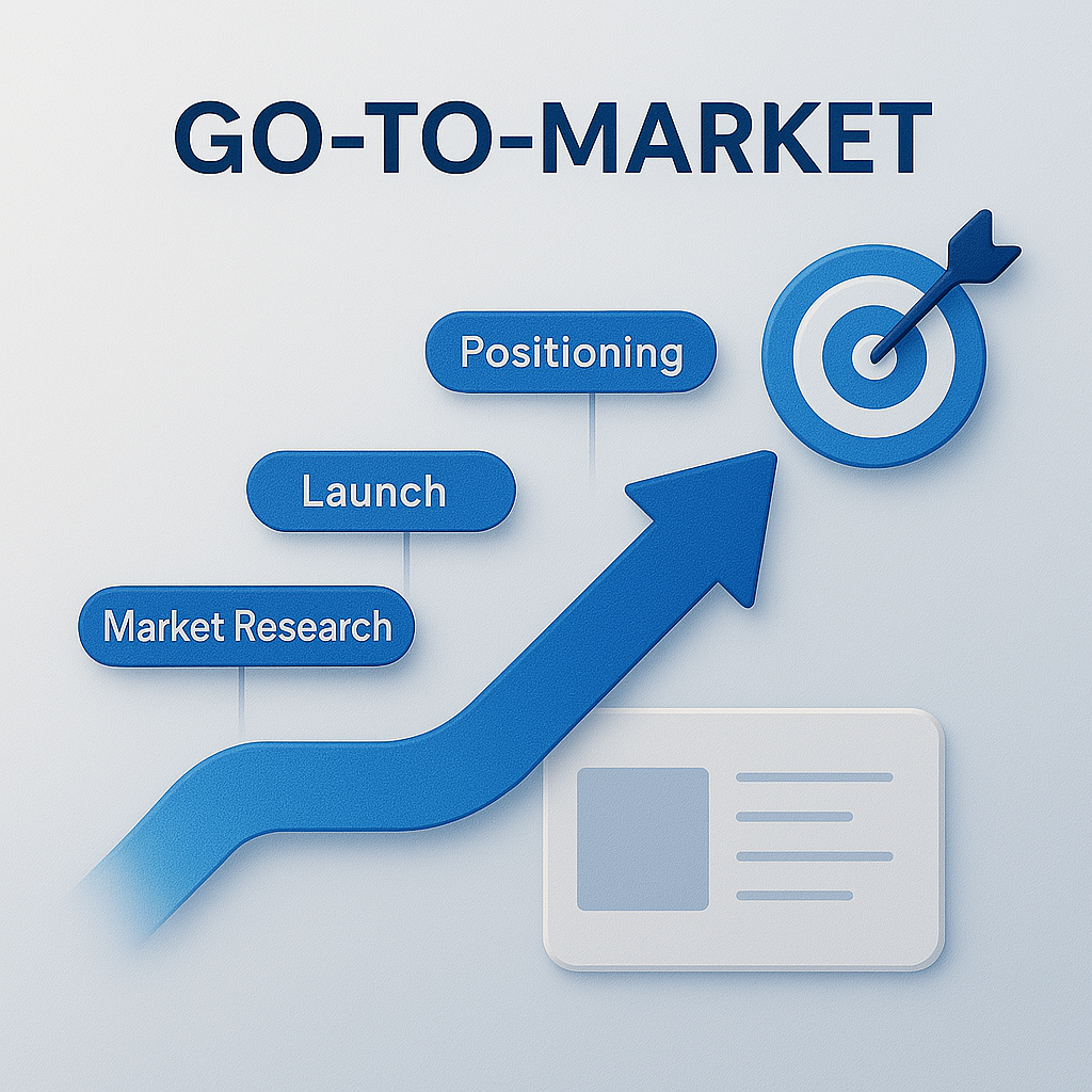 Diagram showing go-to-market strategy elements converging